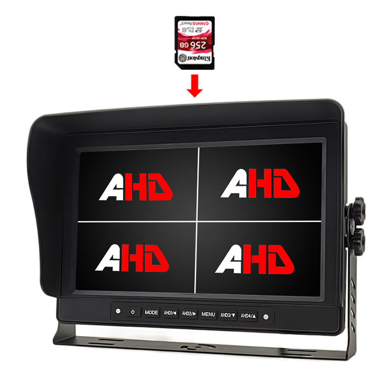 10.1 Vanntett Quad View Display Videoopptak AHD-skjerm