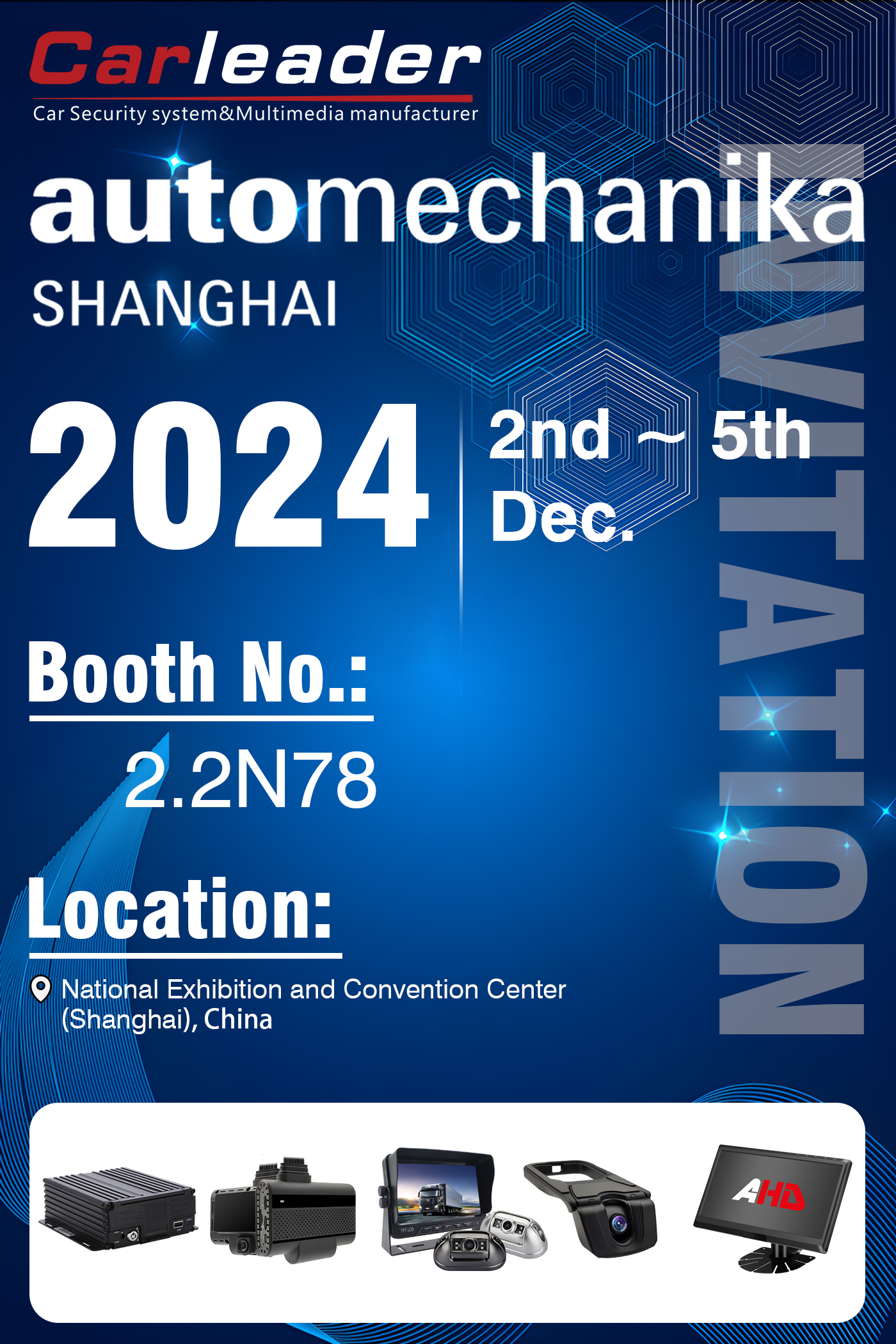 Automechanika Shanghai 2024-utstilling | Stand nr.: 2.2N78, leder venter på ditt besøk