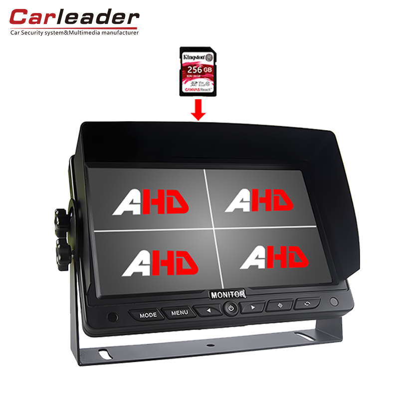 Carleader 7-tommers lastebil innebygd HD Quad Split-skjerm med DVR-opptaksfunksjon Carleader 7-tommers lastebil innebygd HD Quad Split-skjerm med DVR-opptaksfunksjon