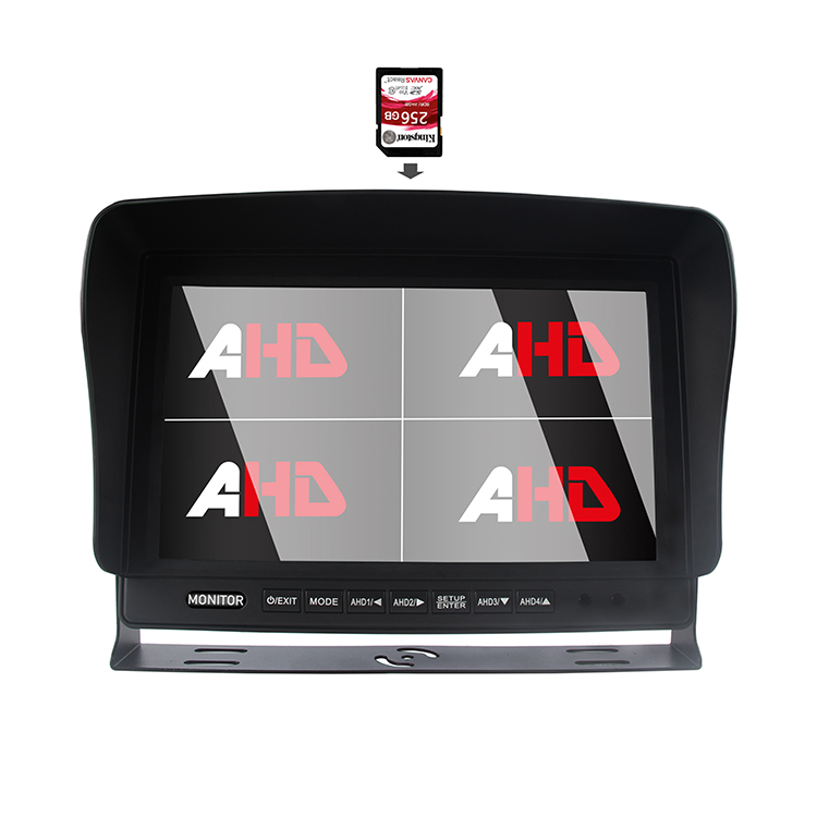 Carleader 10,1 tommers AHD Quad Split Display SD DVR kjøretøymonitor