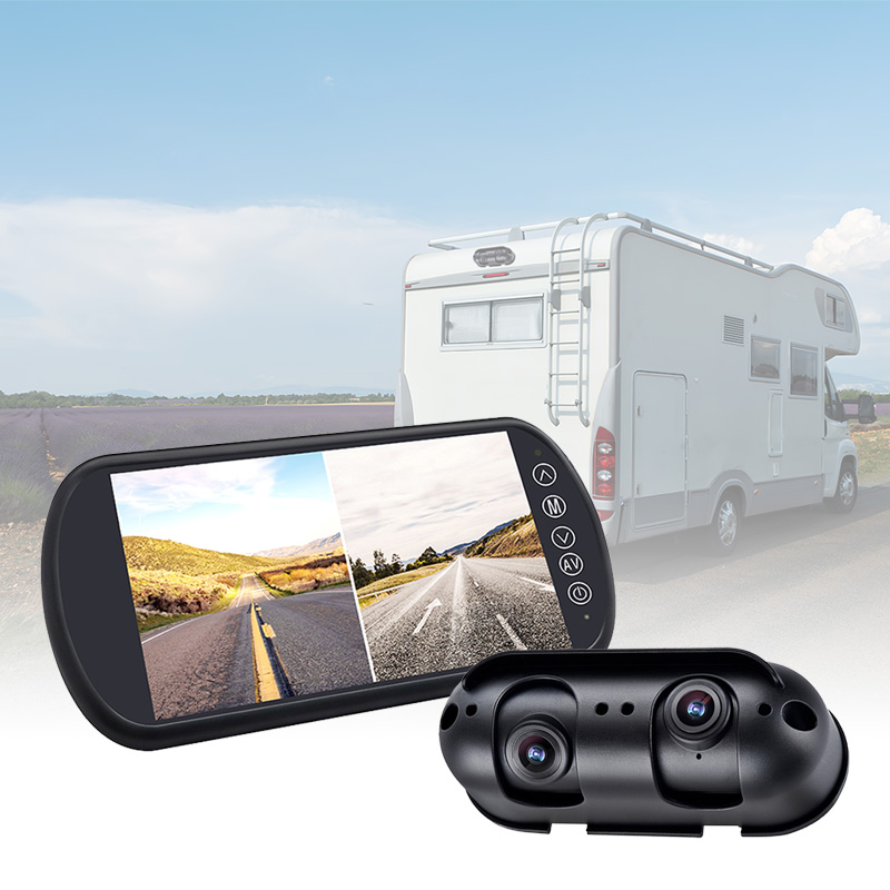 Beskytt bobilen / bobilen din med Carleader 7-tommers dobbel linse Split View Mirror Monitor System Beskytt bobilen / bobilen din med Carleader 7-tommers dobbel linse Split View Mirror Monitor System