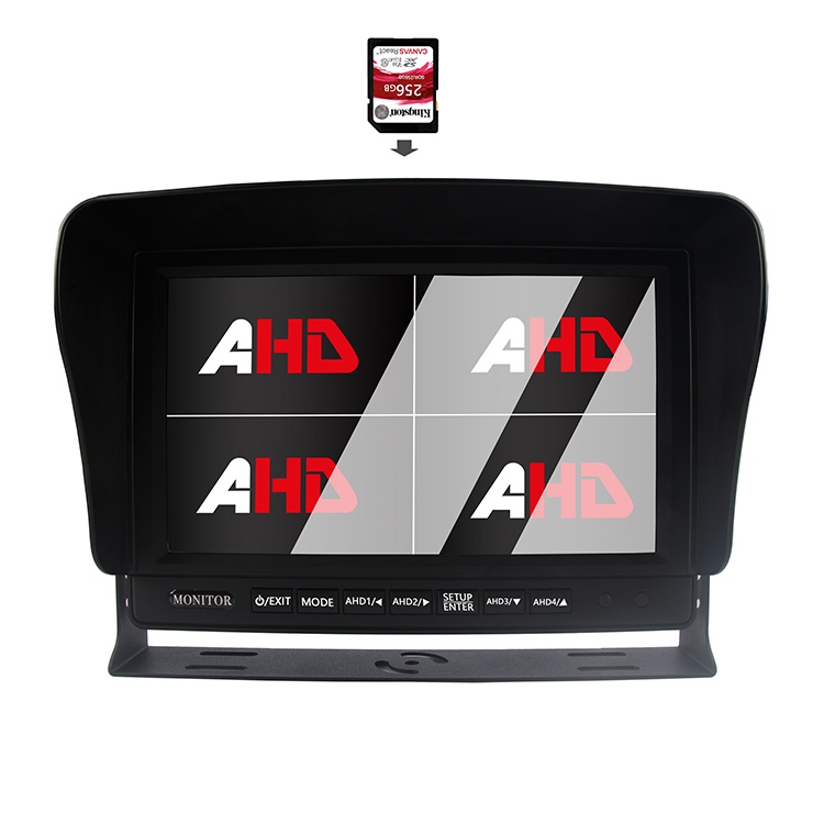 9-tommers Quad Display Truck Videoopptak AHD-skjerm