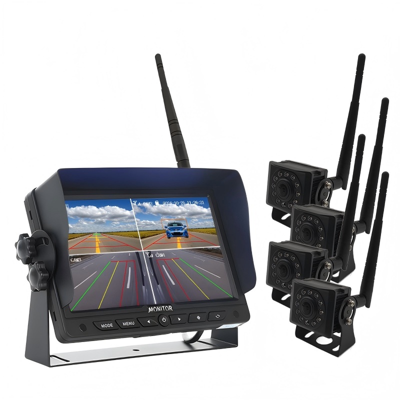 AI Wireless 7'' 2,4G digitalt ryggekamerasystem med IP68-kamera for lastebilhengerbuss